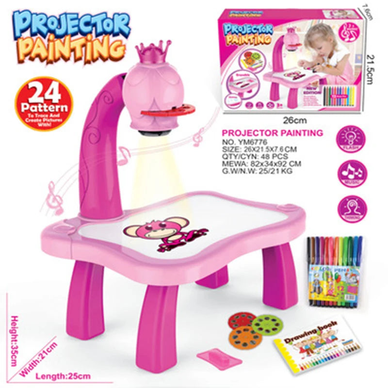 Sparkle & Create: LED Projector Painting Desk - Fun Learning for kids - The Little Big Store