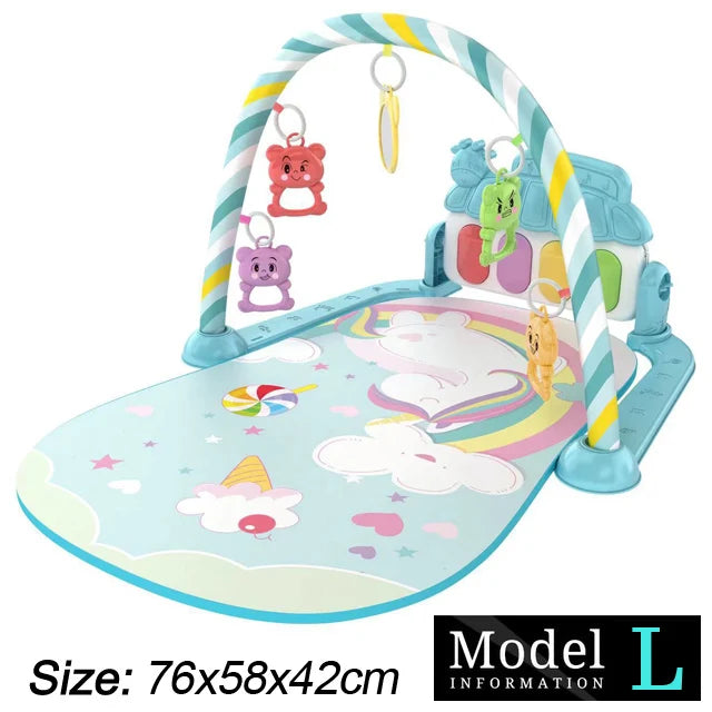 Baby Music Play Gym: Fitness Stand with Piano, Crawling Blanket, and Pedal Game Pad