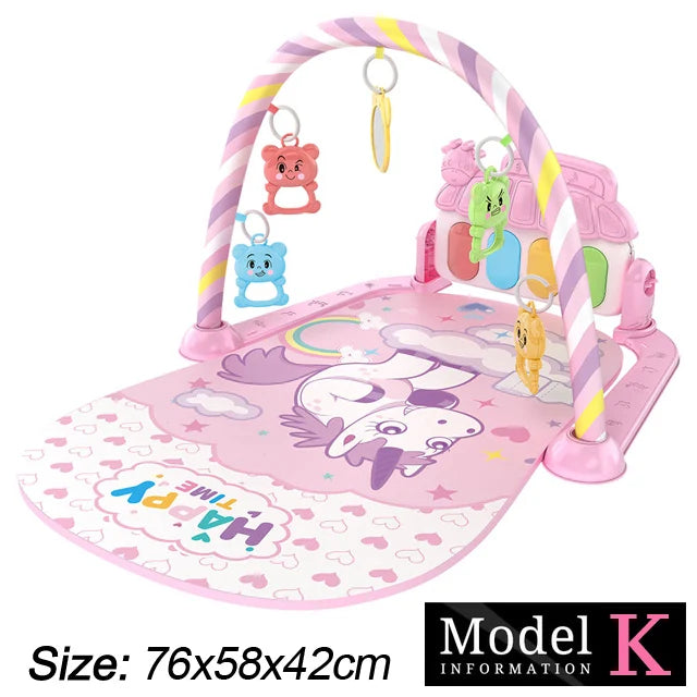 Baby Music Play Gym: Fitness Stand with Piano, Crawling Blanket, and Pedal Game Pad