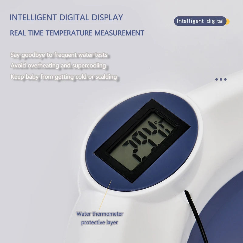 Smart Splash Tub: Foldable Baby Bathtub with Real-time Temperature Monitoring! ππΆπ‘οΈ - The Little Big Store