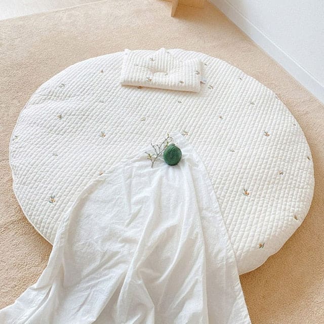 🐻 CuddleBears™: Embroidered Baby Mat for Snuggly Play 🍼