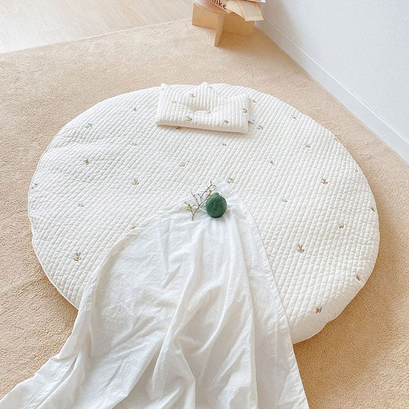 🐻 CuddleBears™: Embroidered Baby Mat for Snuggly Play 🍼
