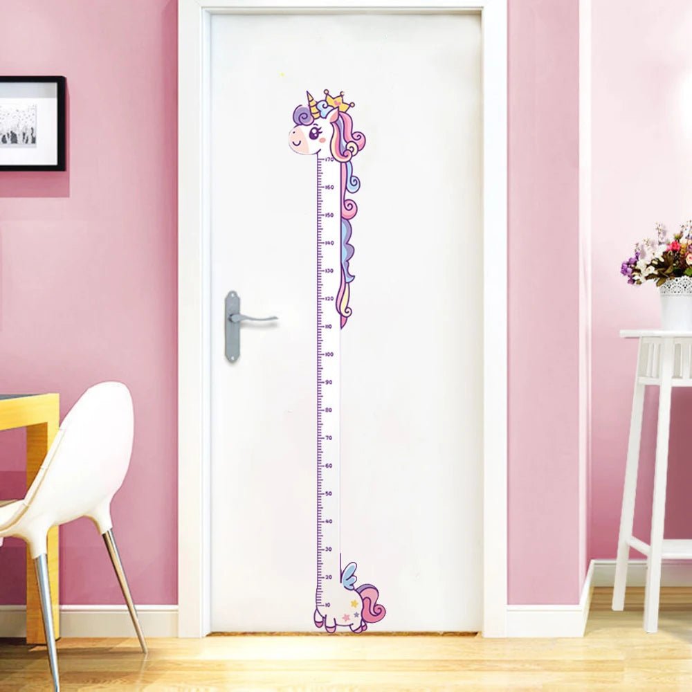 Magical Growth Chart Stickers – Unicorn, Dinosaur & Giraffe Wall Ruler for Kids Room & Kindergarten Decor - The Little Big Store