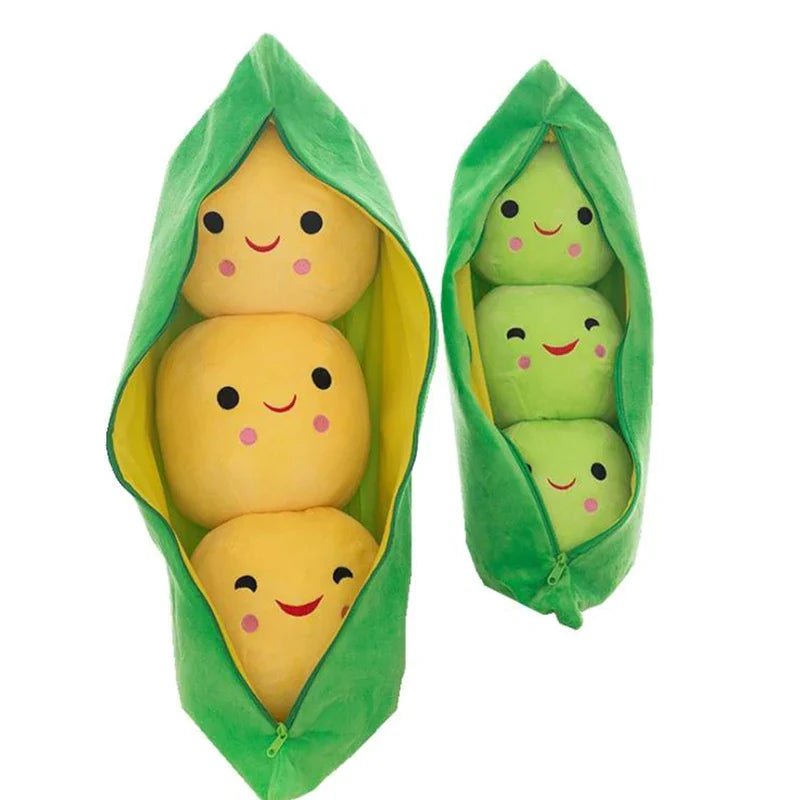 Peek-a-Pod: Adorable Baby Peas in a Pod Plush Toy – Cuddly Plant Doll for Kids