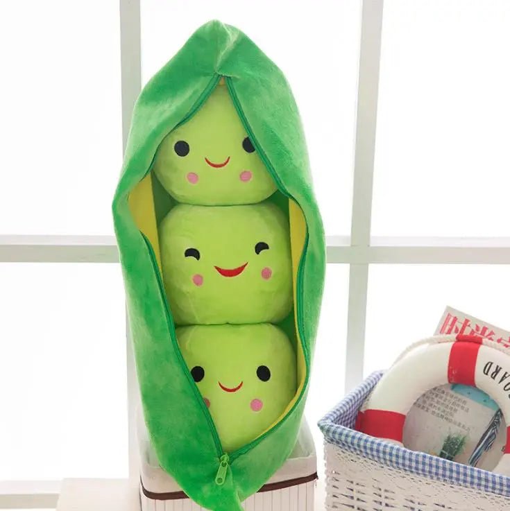 Peek-a-Pod: Adorable Baby Peas in a Pod Plush Toy – Cuddly Plant Doll for Kids