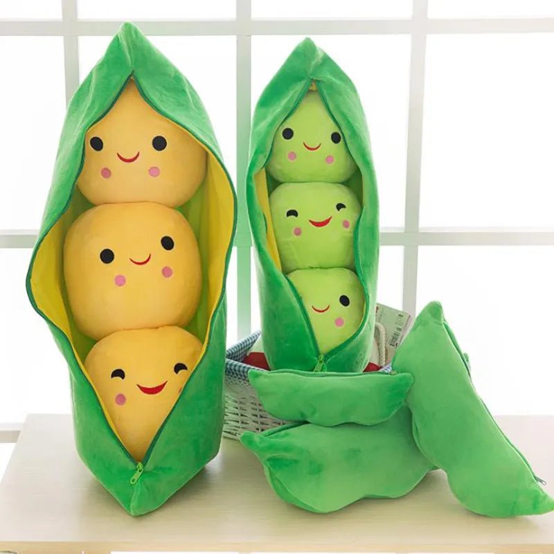 Peek-a-Pod: Adorable Baby Peas in a Pod Plush Toy – Cuddly Plant Doll for Kids