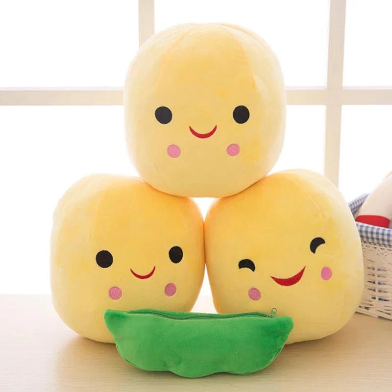 Peek-a-Pod: Adorable Baby Peas in a Pod Plush Toy – Cuddly Plant Doll for Kids