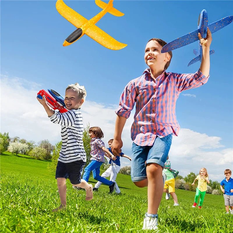 SkyGlider: One-Click Foam Airplane Toy with Large Throwing Plane - Perfect Gift for Adventurous Kids!