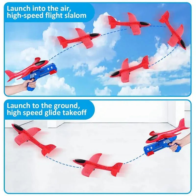 SkyGlider: One-Click Foam Airplane Toy with Large Throwing Plane - Perfect Gift for Adventurous Kids!
