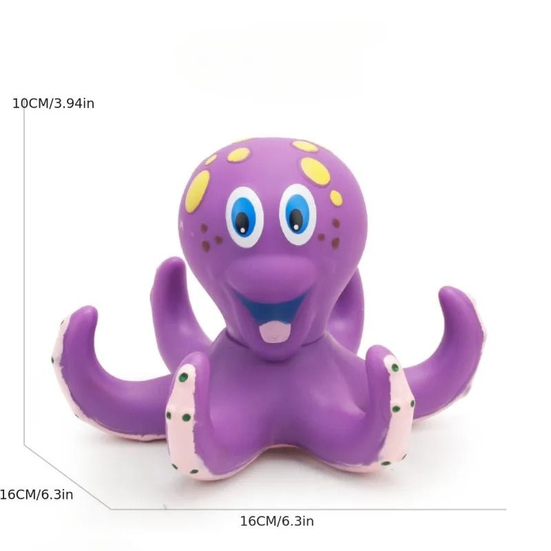 OctoHoops™: Floating Purple Octopus Bath Toy with 3 Hoopla Rings