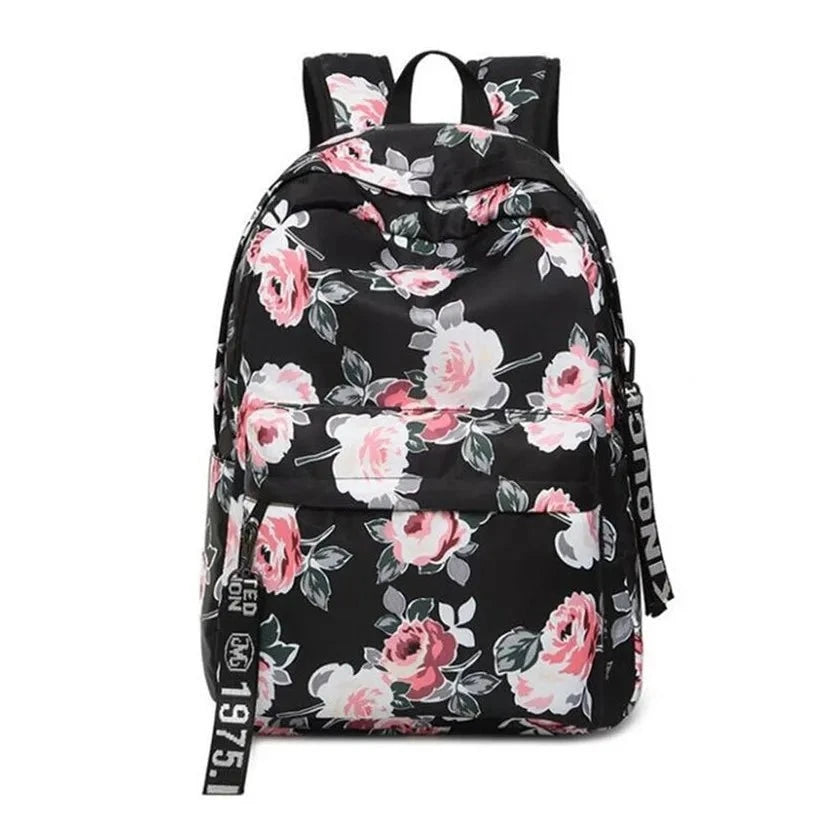 Midnight Blossoms: Chic Black Schoolbag for Girls! - The Little Big Store