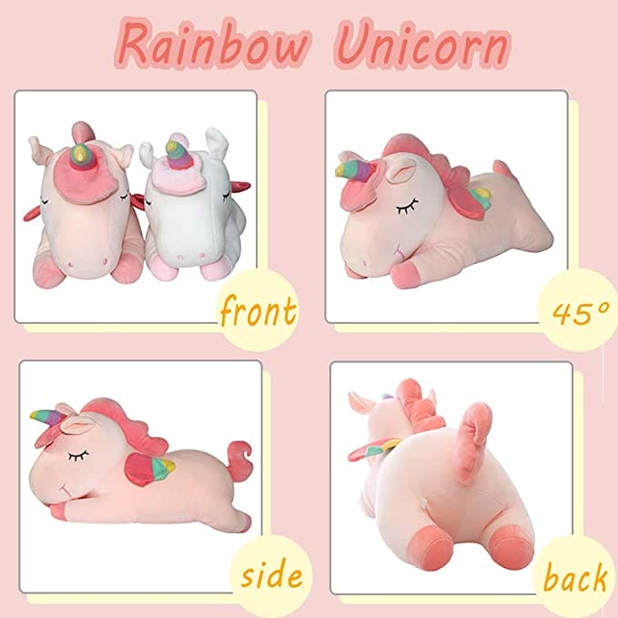 Fluffy and Safe: Soft Down Cotton Stuffed Kneeling Doll Toy for Kids - Perfect Gift in Pink/White