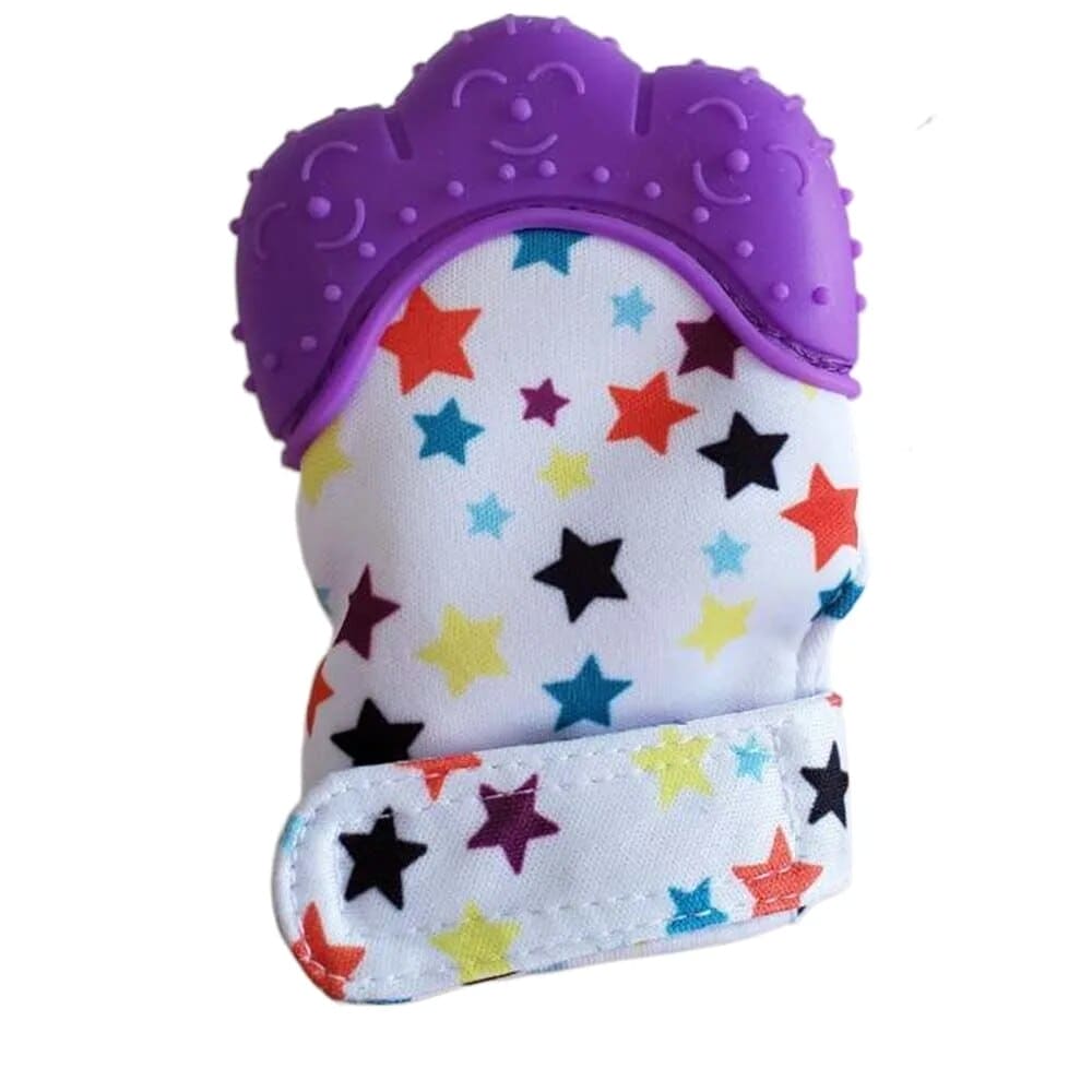 Keep Teething Troubles at Bay with our Heart & Star Print Silicone Teether Mitten! ππΆπ¦· - The Little Big Store