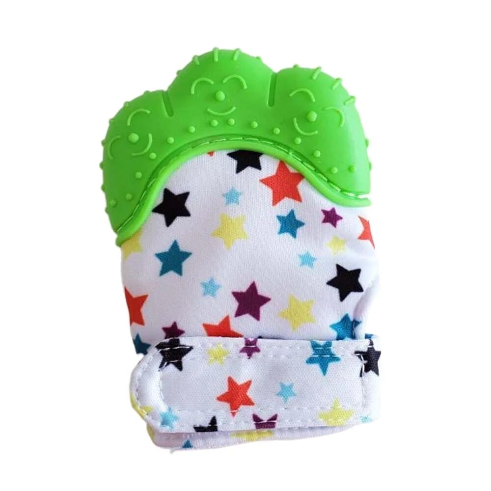 Keep Teething Troubles at Bay with our Heart & Star Print Silicone Teether Mitten! ππΆπ¦· - The Little Big Store