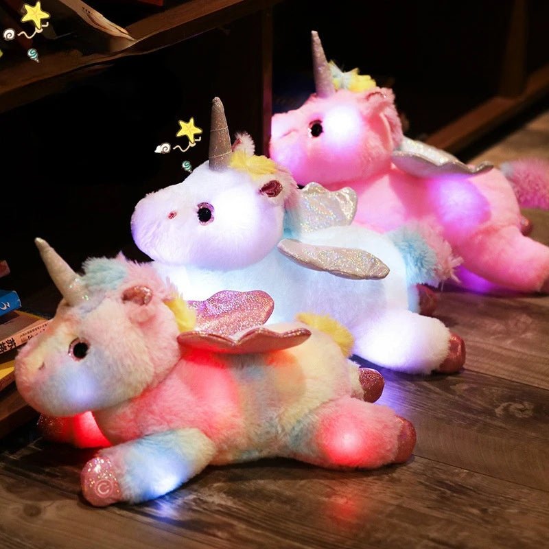 Luminous Unicorn Magic: Glowing Rainbow Plush Delight! πβ¨ - The Little Big Store