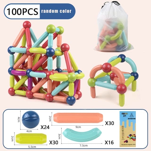 🧲 MagnaStix™ Magnetic Building Blocks Set for Kids