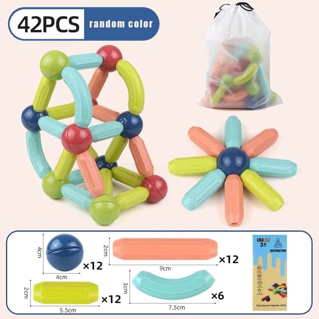 🧲 MagnaStix™ Magnetic Building Blocks Set for Kids