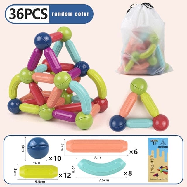 🧲 MagnaStix™ Magnetic Building Blocks Set for Kids