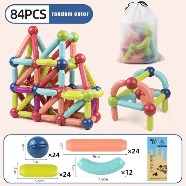 🧲 MagnaStix™ Magnetic Building Blocks Set for Kids