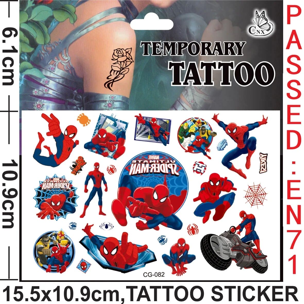 π·οΈπ₯ Marvel Avengers Spiderman Tattoo Stickers: Unleash Your Inner Hero! πͺπ - The Little Big Store