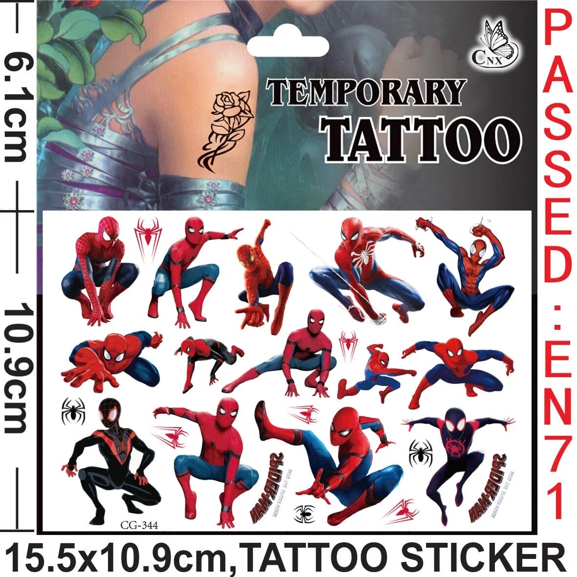 π·οΈπ₯ Marvel Avengers Spiderman Tattoo Stickers: Unleash Your Inner Hero! πͺπ - The Little Big Store