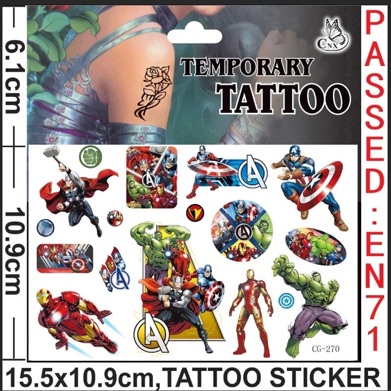 π·οΈπ₯ Marvel Avengers Spiderman Tattoo Stickers: Unleash Your Inner Hero! πͺπ - The Little Big Store