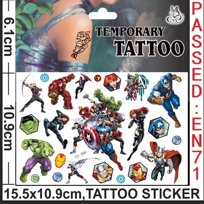 π·οΈπ₯ Marvel Avengers Spiderman Tattoo Stickers: Unleash Your Inner Hero! πͺπ - The Little Big Store