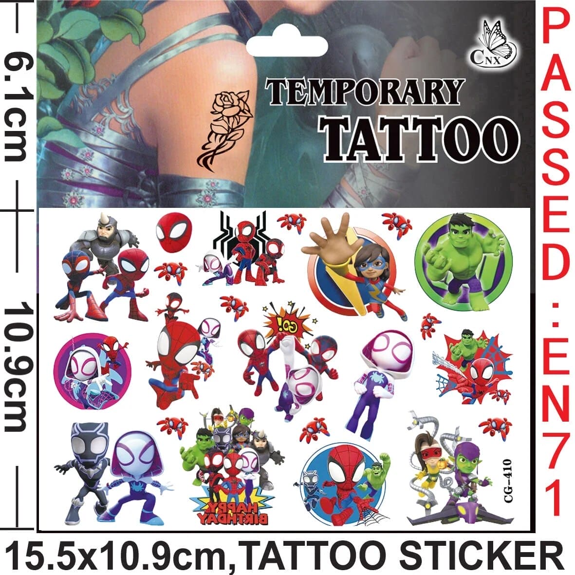 π·οΈπ₯ Marvel Avengers Spiderman Tattoo Stickers: Unleash Your Inner Hero! πͺπ - The Little Big Store