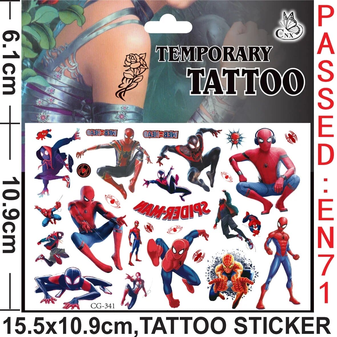 π·οΈπ₯ Marvel Avengers Spiderman Tattoo Stickers: Unleash Your Inner Hero! πͺπ - The Little Big Store