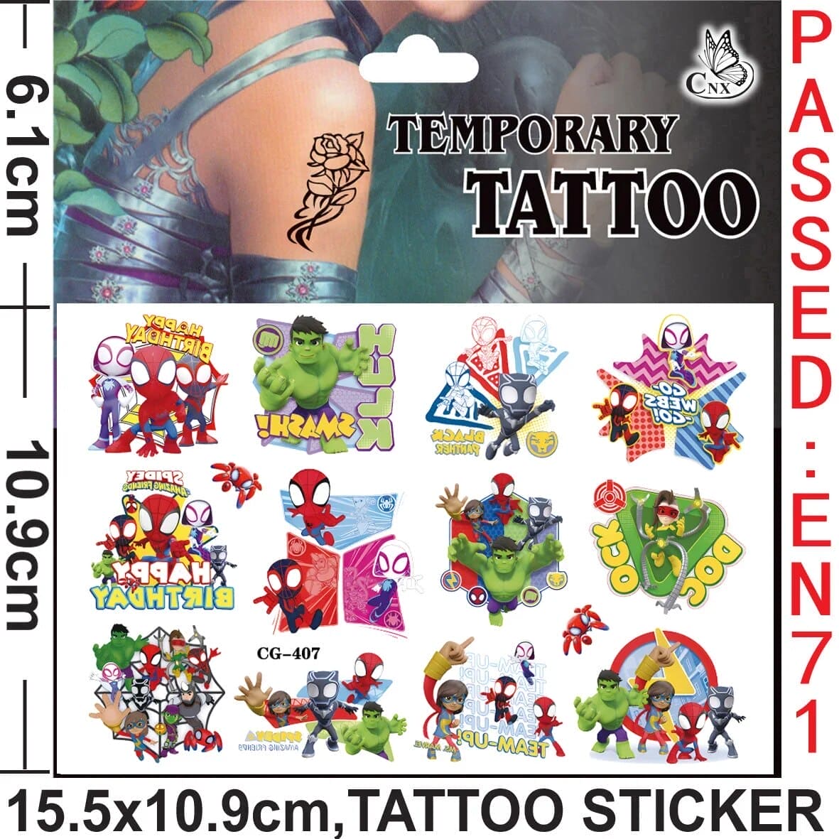 π·οΈπ₯ Marvel Avengers Spiderman Tattoo Stickers: Unleash Your Inner Hero! πͺπ - The Little Big Store