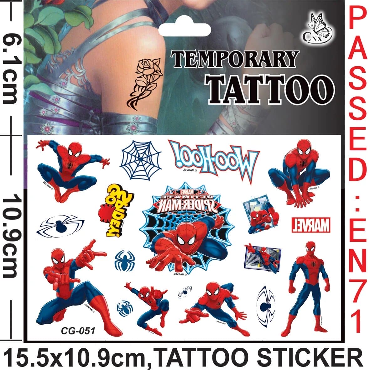 π·οΈπ₯ Marvel Avengers Spiderman Tattoo Stickers: Unleash Your Inner Hero! πͺπ - The Little Big Store