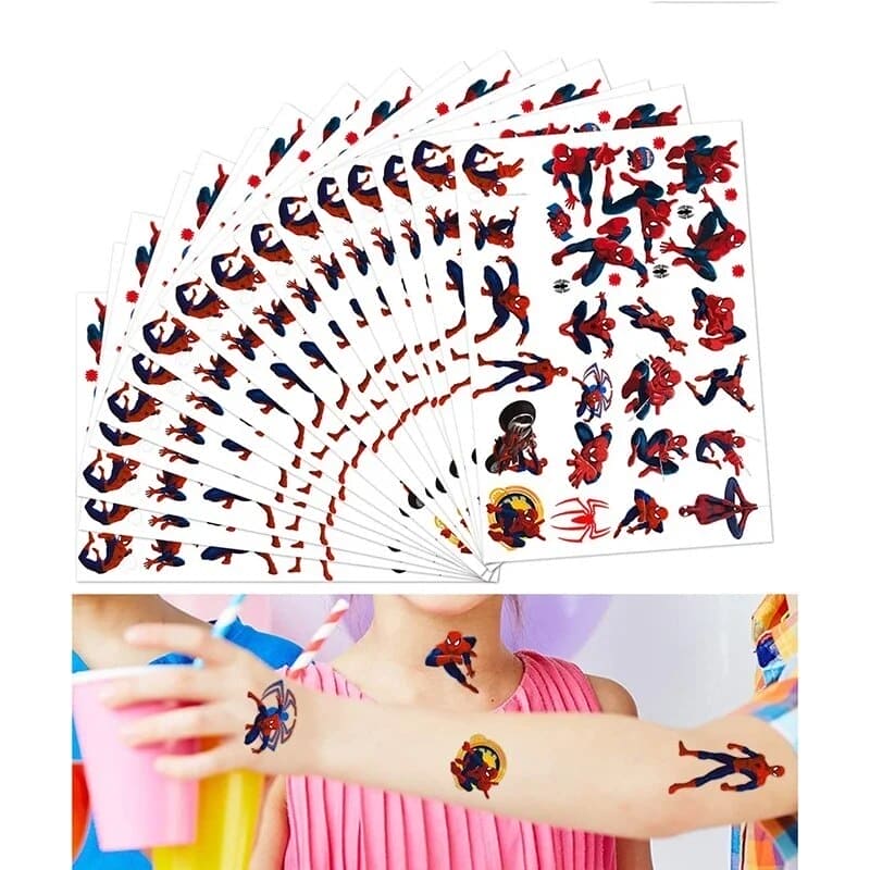 π·οΈπ₯ Marvel Avengers Spiderman Tattoo Stickers: Unleash Your Inner Hero! πͺπ - The Little Big Store