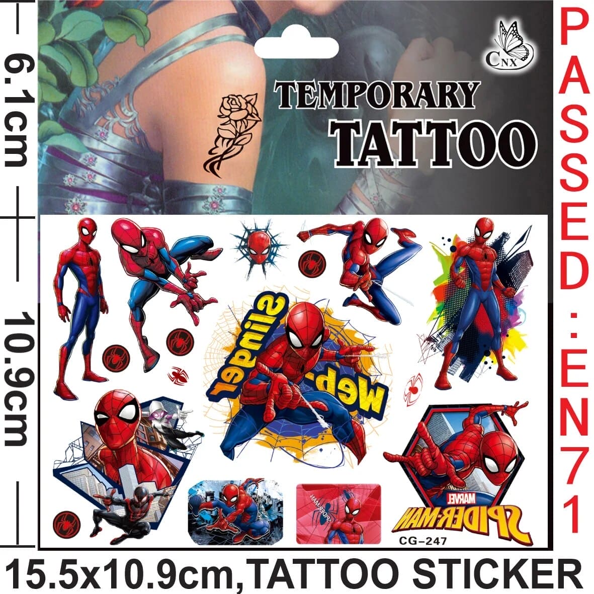 π·οΈπ₯ Marvel Avengers Spiderman Tattoo Stickers: Unleash Your Inner Hero! πͺπ - The Little Big Store
