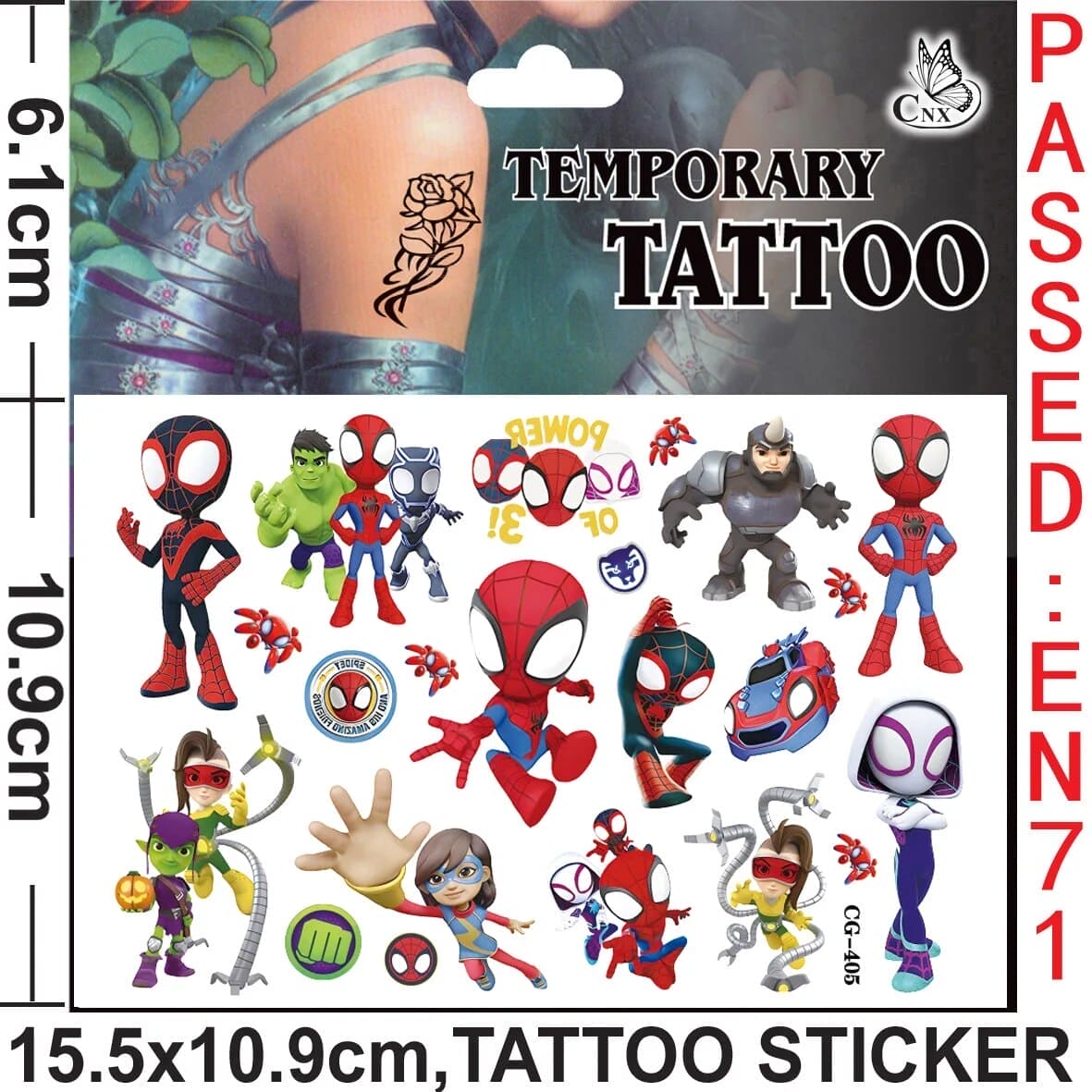 π·οΈπ₯ Marvel Avengers Spiderman Tattoo Stickers: Unleash Your Inner Hero! πͺπ - The Little Big Store