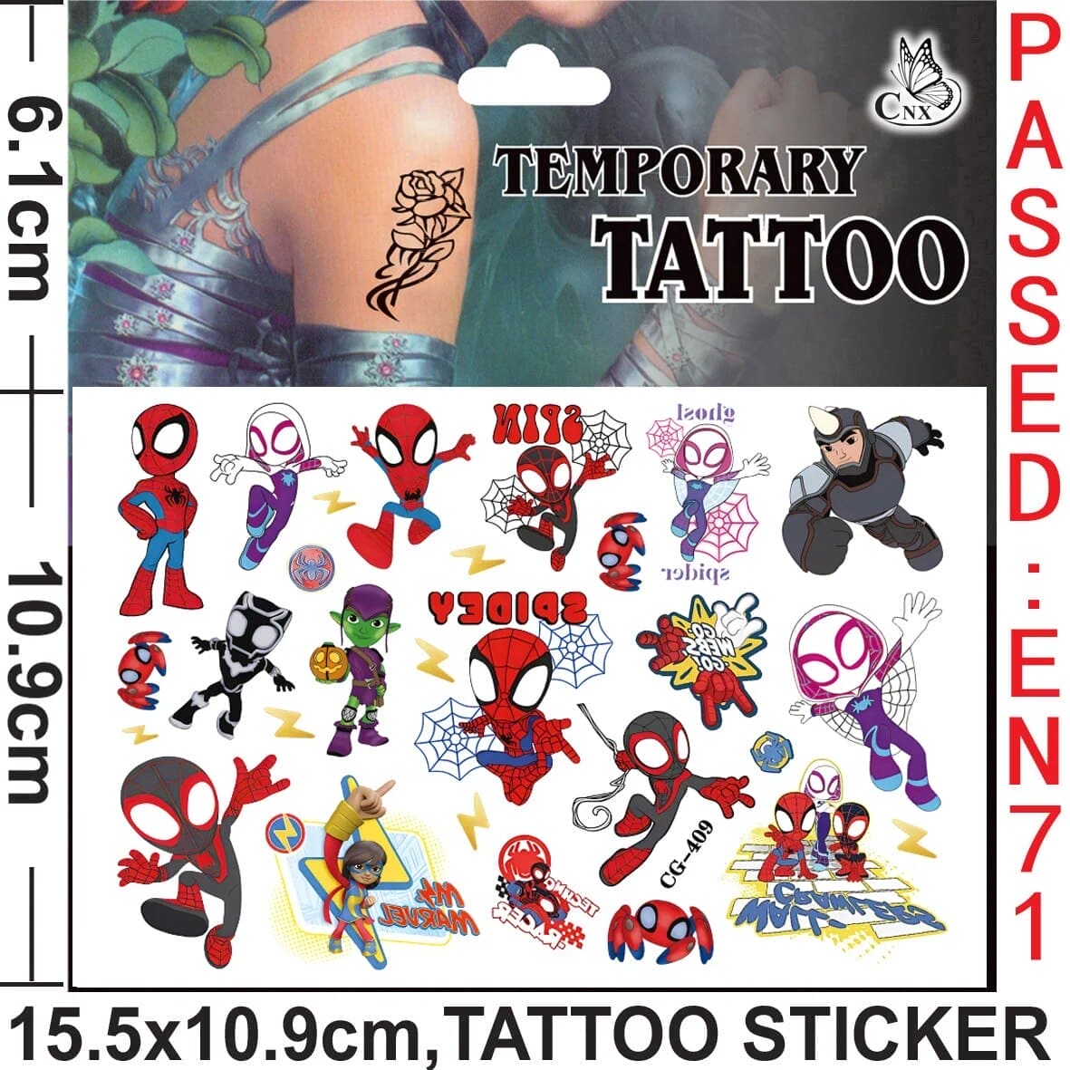 π·οΈπ₯ Marvel Avengers Spiderman Tattoo Stickers: Unleash Your Inner Hero! πͺπ - The Little Big Store