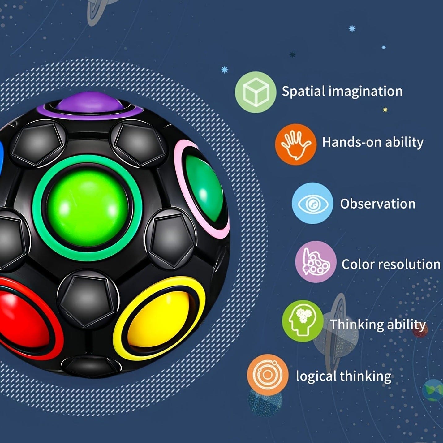Rainbow Puzzle Ball: Fidget Fun for All Ages! ππ§© Perfect Gift for Kids, Teens, and Adults! πβ¨ - The Little Big Store