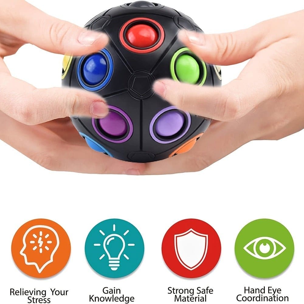 Rainbow Puzzle Ball: Fidget Fun for All Ages! ππ§© Perfect Gift for Kids, Teens, and Adults! πβ¨ - The Little Big Store