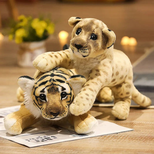 Roaring with Realism: Simulation Lion, Tiger, and Leopard Plush Toys - The Little Big Store