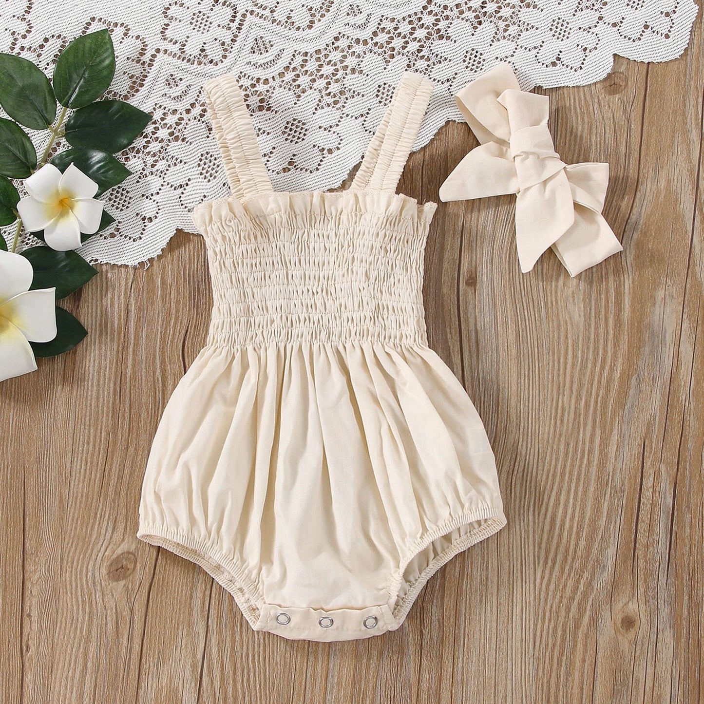Summer Sweetness: Infant Baby Girls' Elastic Jumpsuit Rompers - The Little Big Store