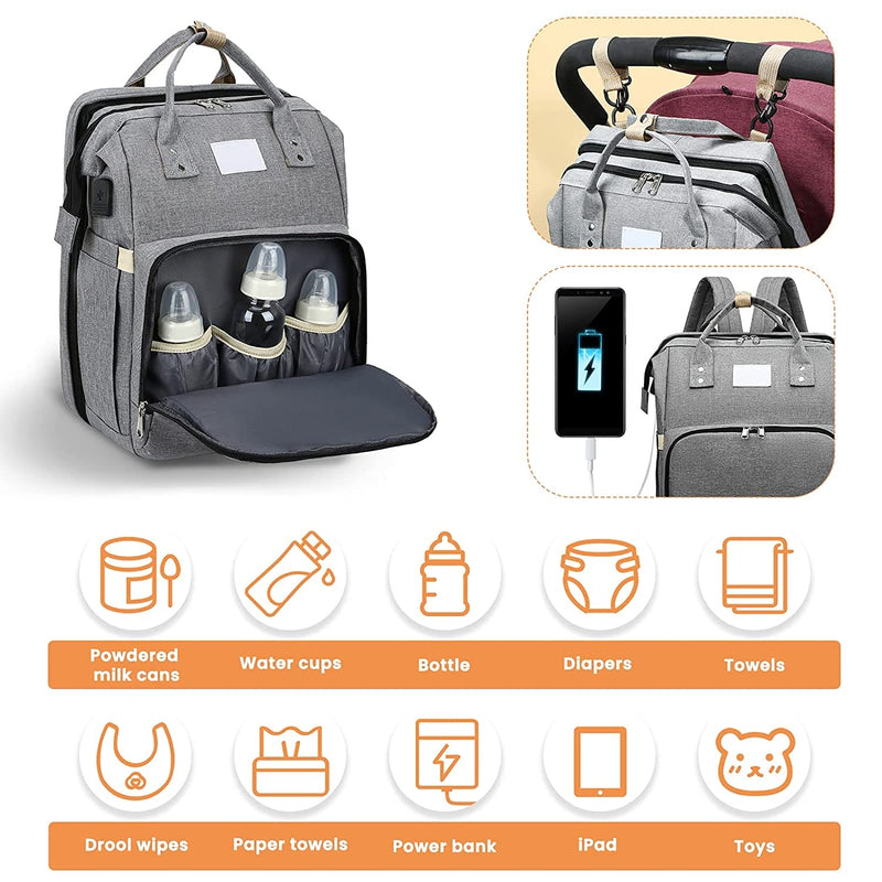💤 Your Baby’s Dream Haven: Ultimate Portable Bed & Diaper Bag Combo! 🎒🍼
