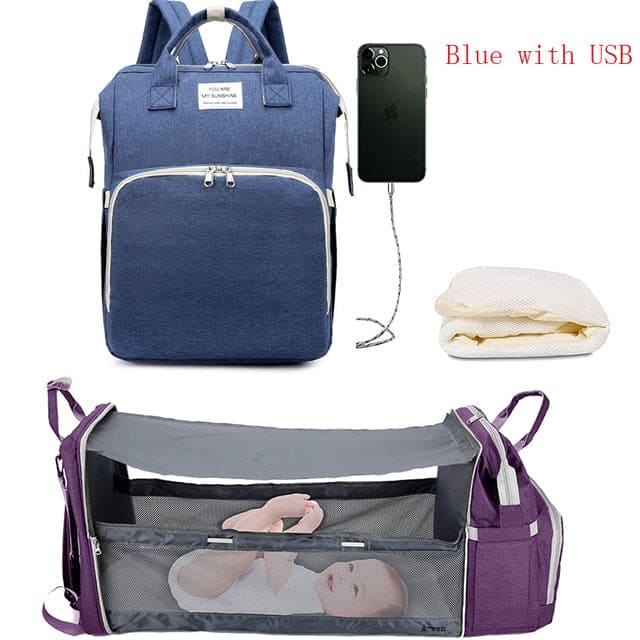 💤 Your Baby’s Dream Haven: Ultimate Portable Bed & Diaper Bag Combo! 🎒🍼