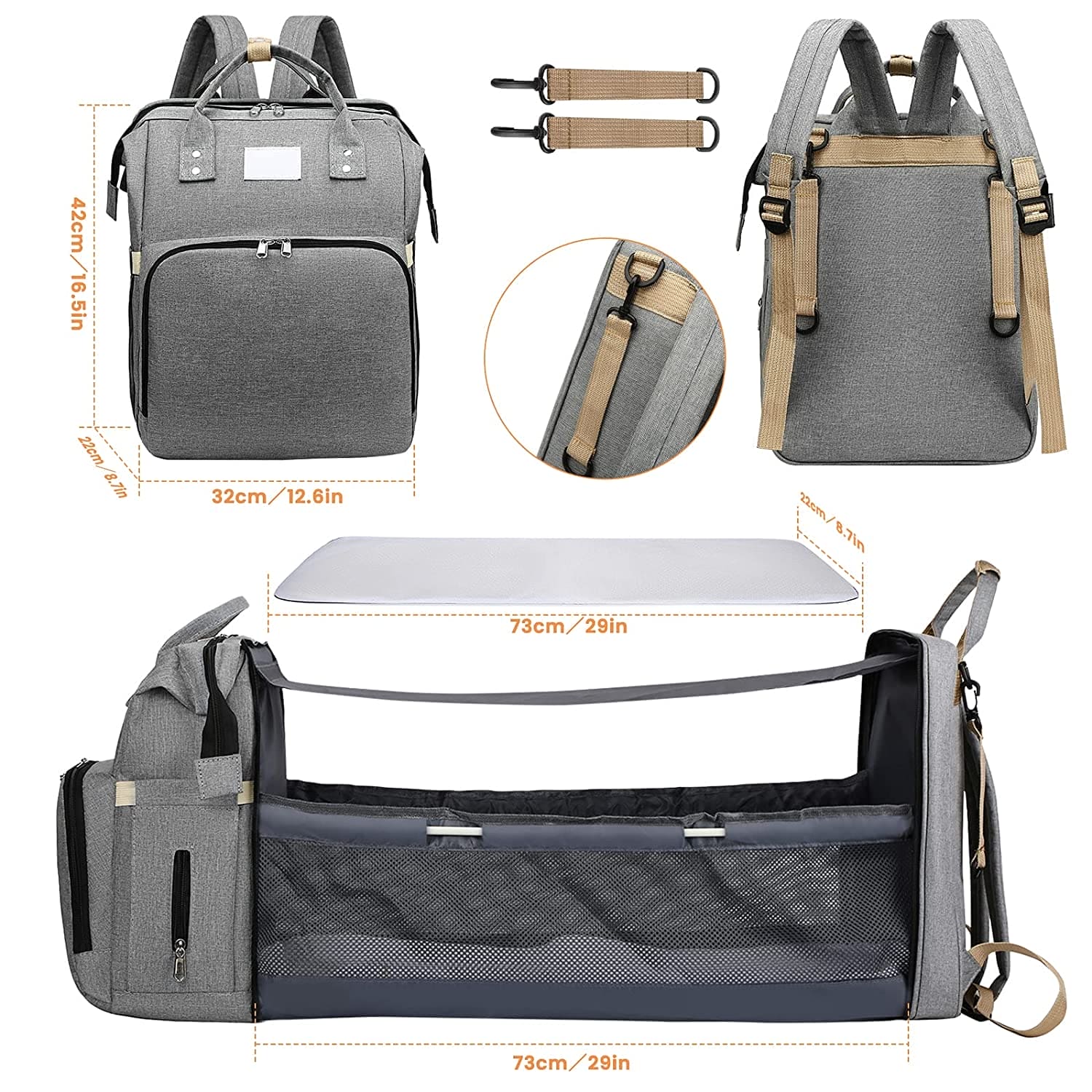 💤 Your Baby’s Dream Haven: Ultimate Portable Bed & Diaper Bag Combo! 🎒🍼