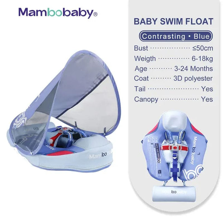 SplashVIP Baby Float: Ultimate Non-Inflatable Swim Trainer with Canopy - The Little Big Store