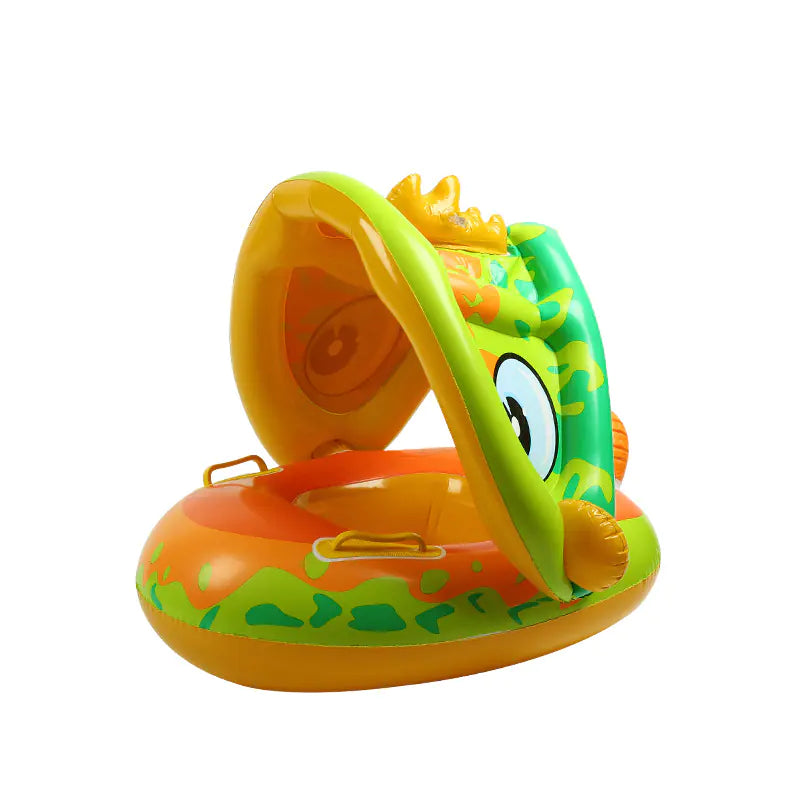 ☀️SplashShade™ Baby Swim Ring – Summer Fun with Sun-Safe Canopy! 🐬🛟