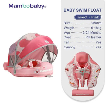 SplashVIP Baby Float: Ultimate Non-Inflatable Swim Trainer with Canopy - The Little Big Store