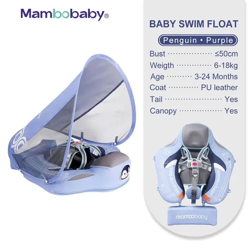 SplashVIP Baby Float: Ultimate Non-Inflatable Swim Trainer with Canopy