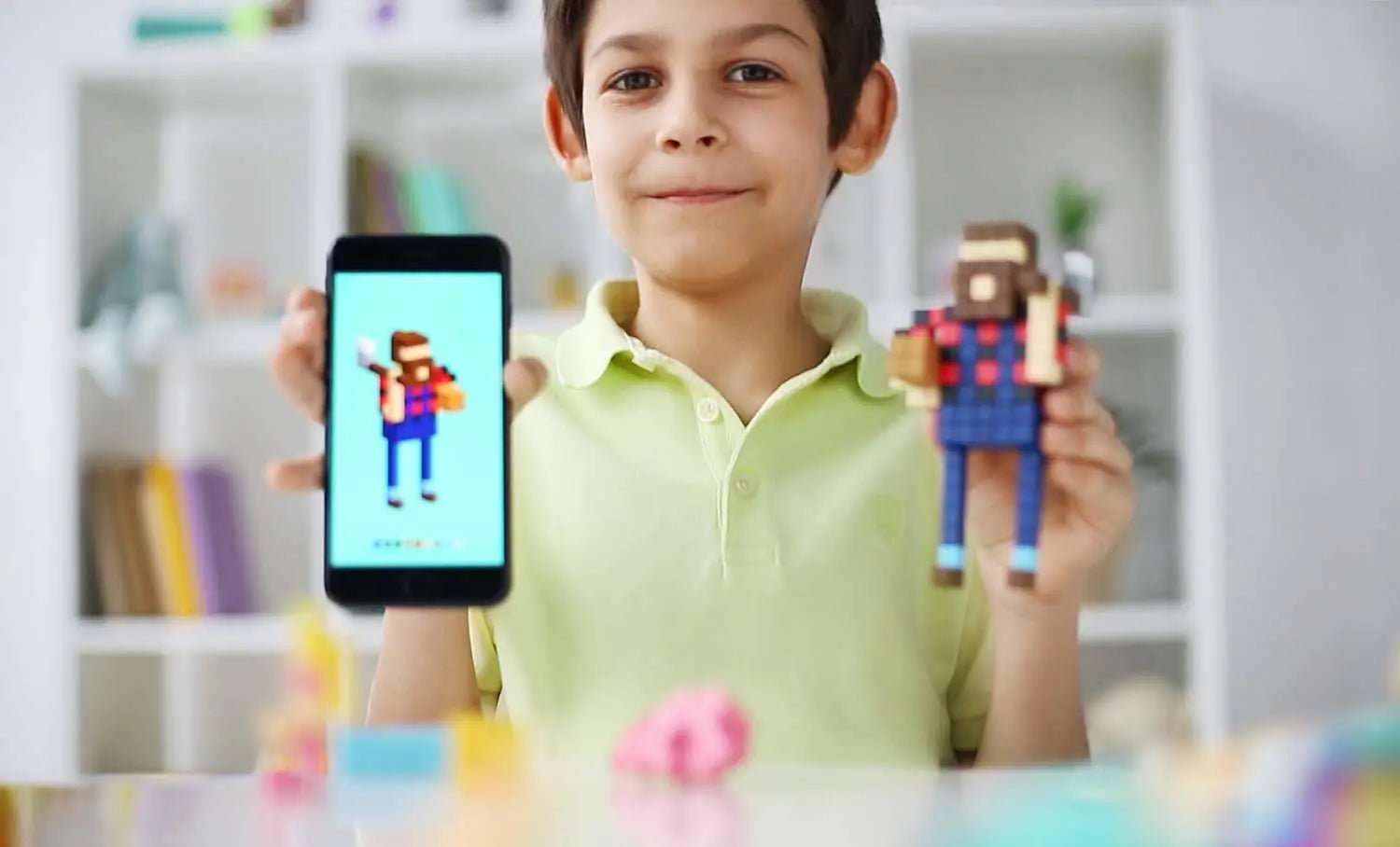 PIXIO Mini Safari 137 Magnetic Blocks in 6 Colors and Free Mobile App for Design - The Little Big Store