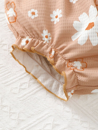 Children's Ruffled Floral Bodysuit and Bloomer, Headband Set - The Little Big Store
