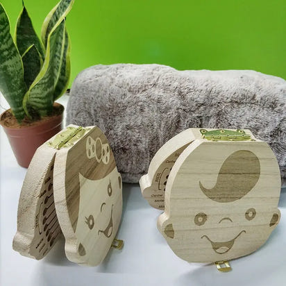 Wooden Baby Tooth Storage Box for Kids - The Little Big Store