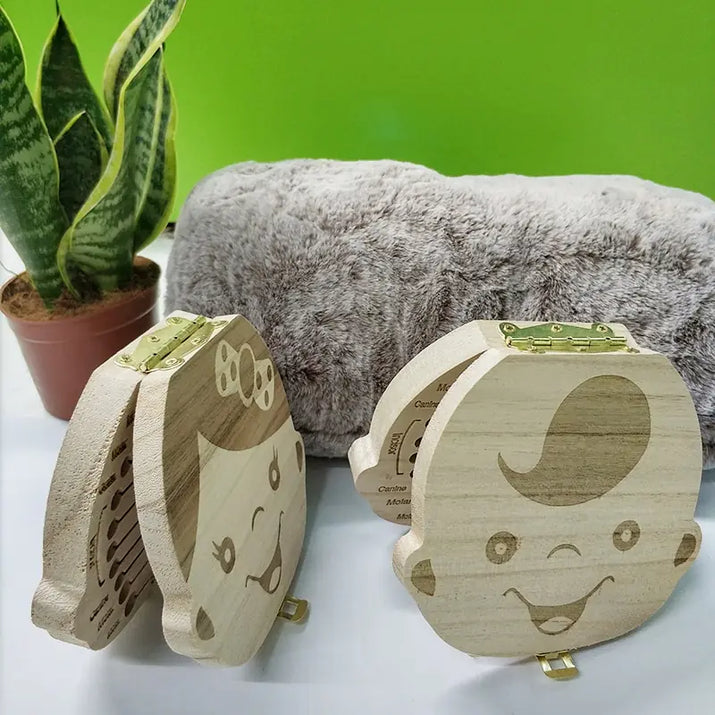 Wooden Baby Tooth Storage Box for Kids - The Little Big Store